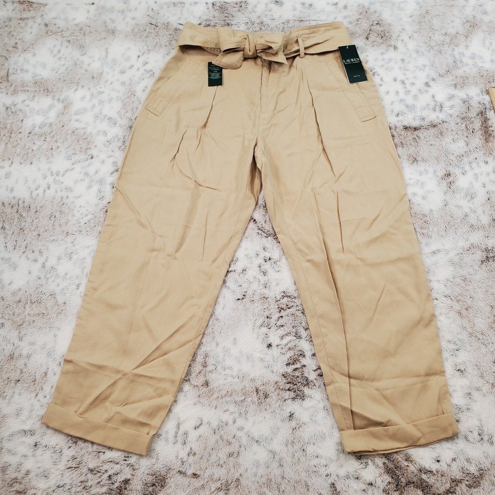 Lauren Ralph Lauren Women's 4P Dress‎ Pant High Rise Cuff Ankle Belted Pockets